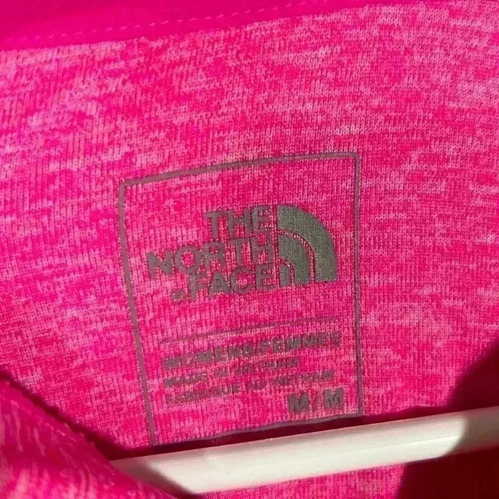 The North Face Quarter Zip Women’s Medium Pink/neon yellow 1/4 Zip long sleeve - Picture 4 of 12